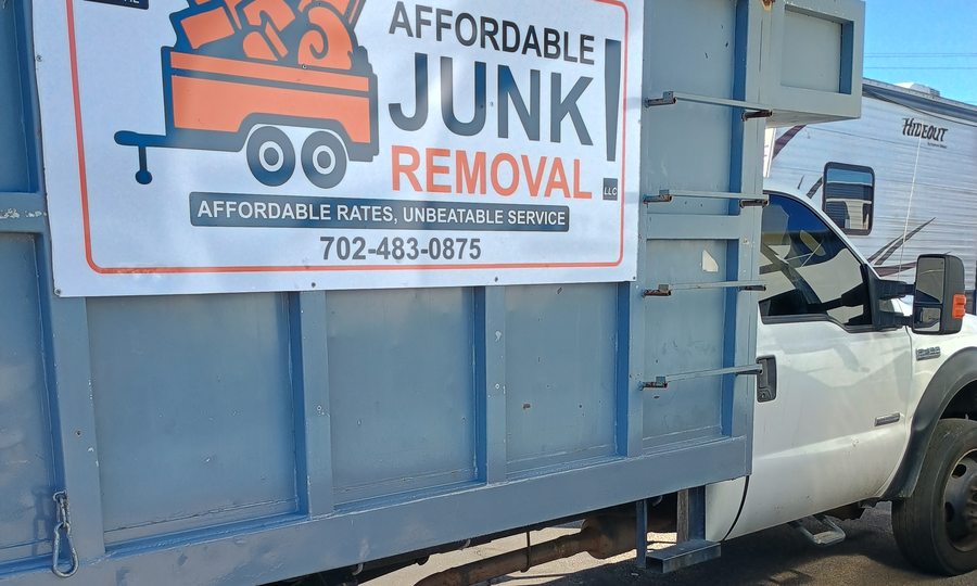 Affordable Junk Removal LLC marked truck, 702-483-0875
